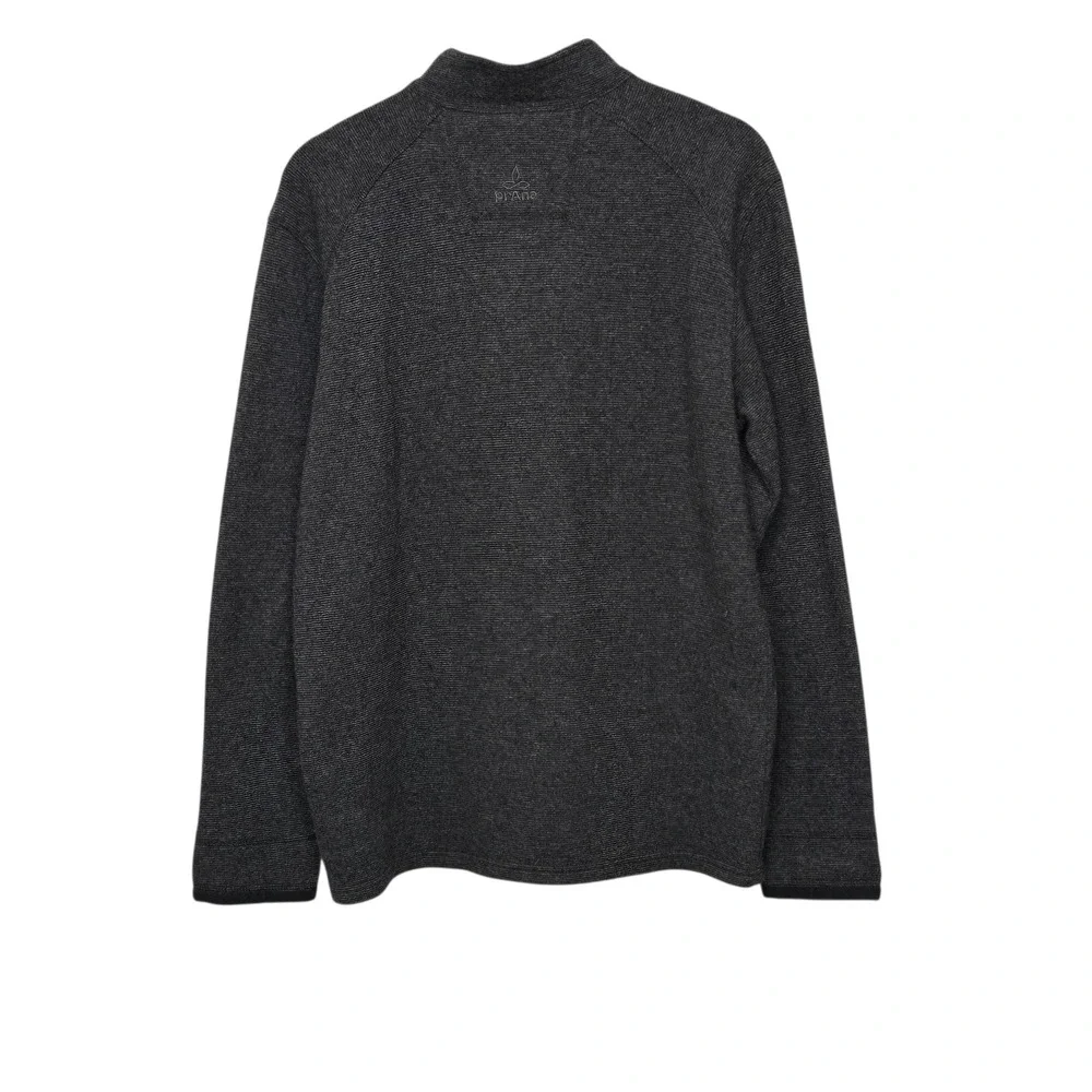 Prana Mens XL Charcoal Grey Wool Blend Quarter Zip Pullover Sweater Raglan Mock